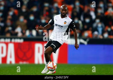 02. Februar 2022; Mestalla-Stadion, Valencia, Spanien; Copa del Rey, CF Valencia gegen CF Catiz; Dimitri Foulquier von CF Valencia Stockfoto
