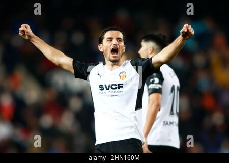 02. Februar 2022; Mestalla-Stadion, Valencia, Spanien; Copa del Rey, CF Valencia gegen CF Catiz; Hugo Guillamon von CF Valencia Stockfoto