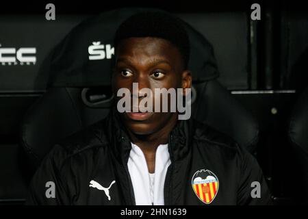 02. Februar 2022; Mestalla-Stadion, Valencia, Spanien; Copa del Rey, CF Valencia gegen CF Catiz; Ilaix Moriba von CF Valencia Stockfoto