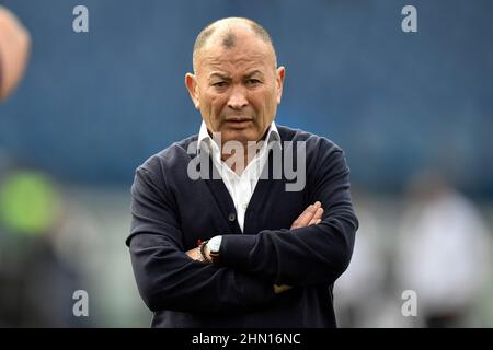 Rom, Italien. 13th. Februar 2022. Eddie Jones Cheftrainer von England beim Rugby-Spiel der Six Nations 2022 zwischen Italien und England in Roma, Olimpico-Stadion, 12th. Februar 2022. Foto Antonietta Baldassarre/Insidefoto Kredit: Insidefoto srl/Alamy Live News Stockfoto