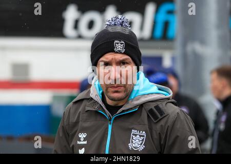 Wakefield, Großbritannien. 13th. Februar 2022. Hull FC Trainer Michael Shenton vor dem Spiel in Wakefield, Vereinigtes Königreich am 2/13/2022. (Foto von James Heaton/News Images/Sipa USA) Quelle: SIPA USA/Alamy Live News Stockfoto