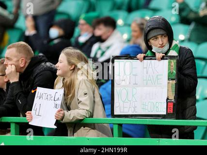 Celtic-Fans während des fünften Spiels des Scottish Cups im Celtic Park, Glasgow. Bilddatum: Sonntag, 13. Februar 2022. Stockfoto