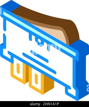 Einpolige isometrische Symboldarstellung mit einem einfachen Überwurfschalter Stock Vektor