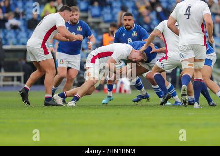 Rom, Italien. 13th. Februar 2022. England Angriff während 2022 Six Nations - Italien gegen England, Rugby Six Nations Spiel in Rom, Italien, Februar 13 2022 Quelle: Independent Photo Agency/Alamy Live News Stockfoto