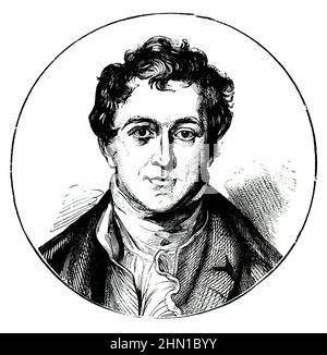 Wissenschaftsgeschichte, Porträt des englischen Chemikers und Erfinders Sir Humphry Davy Stockfoto