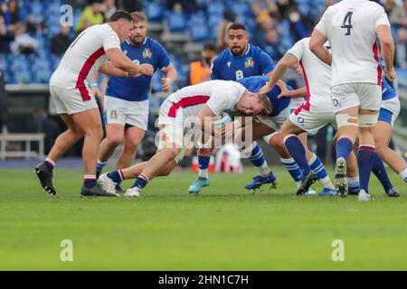 Olimpico-Stadion, Rom, Italien, 13. Februar 2022, England Angriff während 2022 Six Nations - Italien gegen England - Rugby Six Nations Spiel Credit: Live Media Publishing Group/Alamy Live News Stockfoto