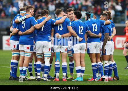 Rom, Italien. 13th. Februar 2022. Spieler Italiens vor dem Rugby-Union-Spiel der sechs Nationen 2022 zwischen Italien und England am 13. Februar 2022 im Stadio Olimpico in Rom, Italien - Foto Federico Proietti/DPPI Quelle: DPPI Media/Alamy Live News Stockfoto