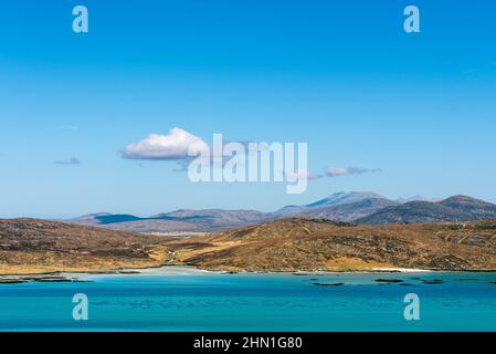 South Uist von Eriskay aus gesehen über den Sound von Eriskay, Äußere Hebriden Stockfoto