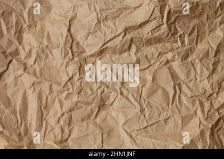 Zerknittertes Pergamentpapier, abstrakter Hintergrund Stockfoto