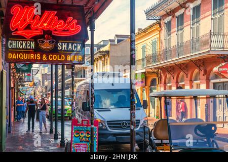 Bourbon Street New Orleans, USA. Stockfoto