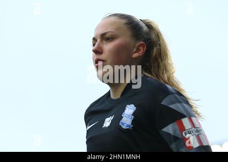 BIRMINGHAM, GROSSBRITANNIEN. FEB 13th Emily Ramsey aus Birmingham City, aufgenommen während des Barclays FA Women's Super League-Spiels zwischen Birmingham City und Tottenham Hotspur am Sonntag, 13th. Februar 2022 in St. Andrews, Birmingham. (Kredit: Kieran Riley | MI Nachrichten) Kredit: MI Nachrichten & Sport /Alamy Live Nachrichten Stockfoto