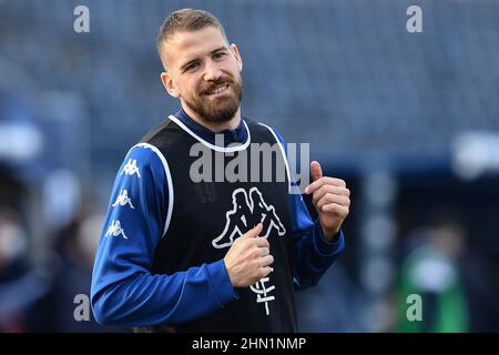 Stadion Carlo Castellani, Empoli, Italien, 13. Februar 2022, Andrea La Mantia (FC Empoli) beim Spiel Empoli FC gegen Cagliari Calcio - italienische Fußballserie A Stockfoto