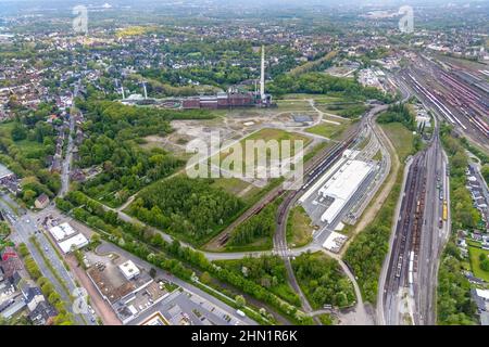 Luftaufnahme, Baustelle Neubau Stadler Rail Vehicles, ehemaliges Minengelände General Blumenthal, ehemaliges Uniper-Kraftwerk Shamrock, Wan Stockfoto