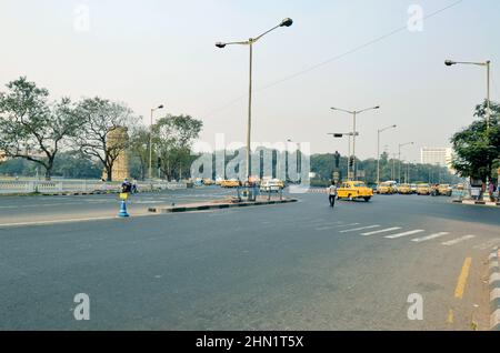 kolkata Straße Zebra Kreuzung Stockfoto