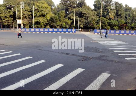 kolkata Straße Zebra Kreuzung Stockfoto