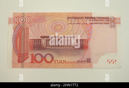 100 Yuan Banknote, chinesischer Renminbi (RMB), China, Asien Stockfoto