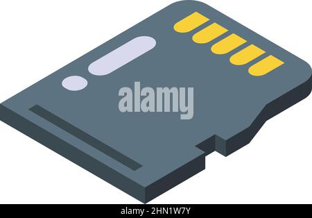 Isometrischer Vektor des Symbols für den SD-Kartenspeicher. Kamera-Stick. Flash-Speicher Stock Vektor