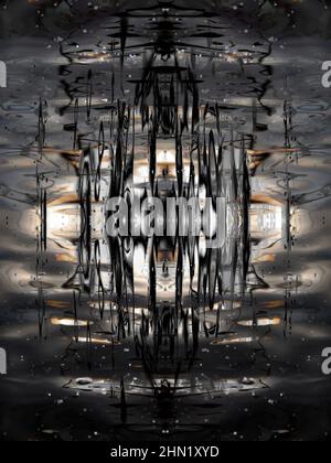 Wellen und Reflexionen im River Cherwell in Oxford - abstrakte Visualisierung T5 Stockfoto