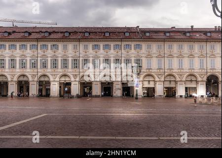 Pizza Castello Turin, Italien Stockfoto