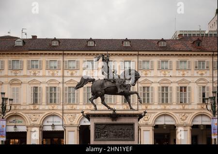 Pizza Castello Turin, Italien Stockfoto