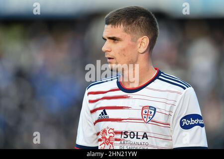 Empoli, Italien. 13th. Februar 2022. Razvan Marin (Cagliari Calcio) während des FC Empoli gegen Cagliari Calcio, italienische Fußballserie A Spiel in Empoli, Italien, Februar 13 2022 Quelle: Independent Photo Agency/Alamy Live News Stockfoto