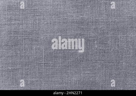 Graues Leinen gemischt Vorhang Stoff Textur swatch. Raue Möbeltextilien. Stockfoto