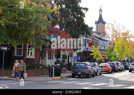 Die Ecke W State Street und S Hamilton Street in Doylestown.Pennsylvania.USA Stockfoto