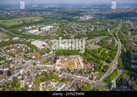 Luftaufnahme, Lageansicht, Baustelle und Neubau Wohngebiet Rudolf-Harbig-Straße, Heißen - Mitte, Mülheim an der Ruhr, Ruhrgebiet, Stockfoto