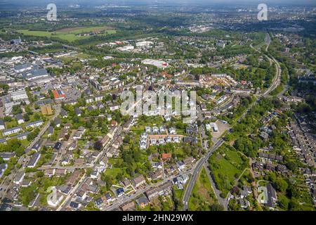Luftaufnahme, Lageansicht, Baustelle und Neubau Wohngebiet Rudolf-Harbig-Straße, Heißen - Mitte, Mülheim an der Ruhr, Ruhrgebiet, Stockfoto