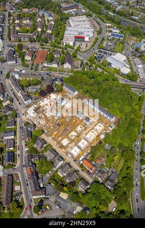 Luftaufnahme, Lageansicht, Baustelle und Neubau Wohngebiet Rudolf-Harbig-Straße, Heißen - Mitte, Mülheim an der Ruhr, Ruhrgebiet, Stockfoto