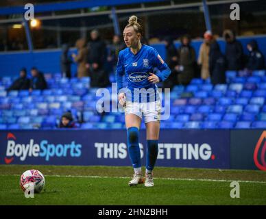 Birmingham, England, 13th. Februar Jade Pennock (11 Birmingham City) mit dem Ball im WSL-Match zwischen Birmingham City und Tottenham Hotspur in St. Andrews. Gareth Evans/SPP Kredit: SPP Sport Pressefoto. /Alamy Live News Stockfoto