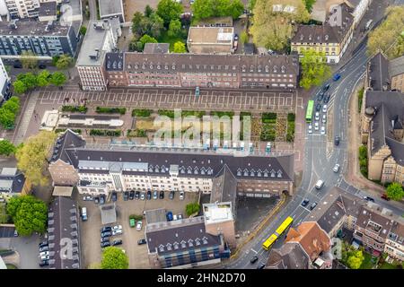 Luftaufnahme, Friedensplatz Oberhausen, Polizeiwache Alt-Oberhausen, Innenstadt, Oberhausen, Ruhrgebiet, Nordrhein-Westfalen, Deutschland, DE, Europa, Stockfoto