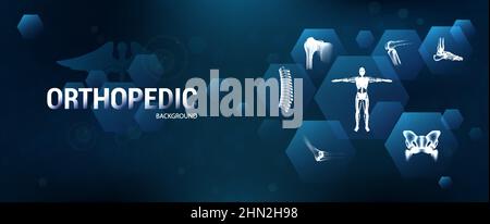 Futuristisches medizinisches Banner. Orthopädie Gesundheitswesen Stock Vektor