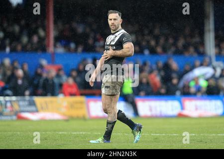 Wakefield, Großbritannien. 13th. Februar 2022. Luke Gale #7 von Hull FC während des Spiels in Wakefield, Großbritannien am 2/13/2022. (Foto von James Heaton/News Images/Sipa USA) Quelle: SIPA USA/Alamy Live News Stockfoto