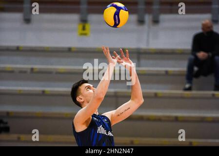 Cisterna Di Latina, Italien. 13th. Februar 2022. (Power Volley Milano) während der Top Volley Cisterna gegen Power Volley Milano, Volleyball Italienische Serie A Männer Superliga Meisterschaft in Cisterna di Latina, Italien, Februar 13 2022 Quelle: Independent Photo Agency/Alamy Live News Stockfoto