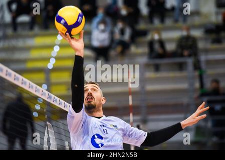 Cisterna Di Latina, Italien. 13th. Februar 2022. (Top Volley Cisterna) während der Top Volley Cisterna gegen Power Volley Milano, Volleyball Italienische Serie A Männer Superliga Meisterschaft in Cisterna di Latina, Italien, Februar 13 2022 Quelle: Independent Photo Agency/Alamy Live News Stockfoto