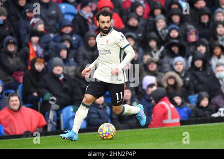 Burnley, Großbritannien. 13th. Februar 2022. Mohamed Salah aus Liverpool während des Spiels der Premier League in Turf Moor, Burnley, Großbritannien. Bilddatum: Sonntag, 13. Februar 2022. Bildnachweis sollte lauten: Anthony Devlin Kredit: Anthony Devlin/Alamy Live News Stockfoto