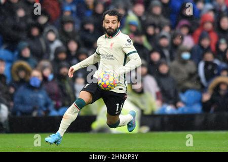 Burnley, Großbritannien. 13th. Februar 2022. Mohamed Salah aus Liverpool während des Spiels der Premier League in Turf Moor, Burnley, Großbritannien. Bilddatum: Sonntag, 13. Februar 2022. Bildnachweis sollte lauten: Anthony Devlin Kredit: Anthony Devlin/Alamy Live News Stockfoto