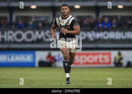 Wakefield, Großbritannien. 13th. Februar 2022. Joe Lovodua #14 von Hull FC während des Spiels in Wakefield, Großbritannien am 2/13/2022. (Foto von James Heaton/News Images/Sipa USA) Quelle: SIPA USA/Alamy Live News Stockfoto