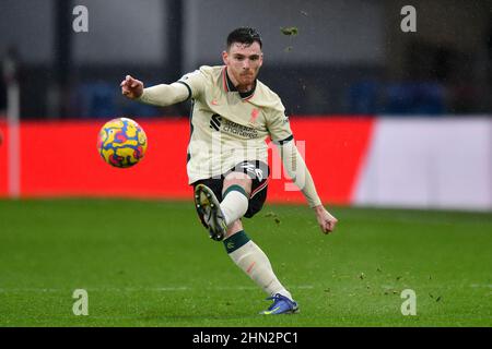 Burnley, Großbritannien. 13th. Februar 2022. Liverpools Andrew Robertson während des Spiels der Premier League in Turf Moor, Burnley, Großbritannien. Bilddatum: Sonntag, 13. Februar 2022. Bildnachweis sollte lauten: Anthony Devlin Kredit: Anthony Devlin/Alamy Live News Stockfoto