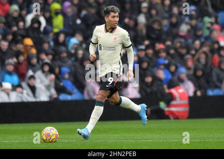 Burnley, Großbritannien. 13th. Februar 2022. Liverpools Roberto Firmino während des Spiels der Premier League in Turf Moor, Burnley, Großbritannien. Bilddatum: Sonntag, 13. Februar 2022. Bildnachweis sollte lauten: Anthony Devlin Kredit: Anthony Devlin/Alamy Live News Stockfoto