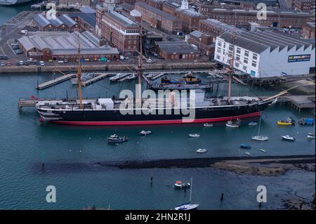 HMS Warrior 1860 Erstes eisernes Schlachtschiff und Flaggschiff der Marine von Queen Victoria Stockfoto