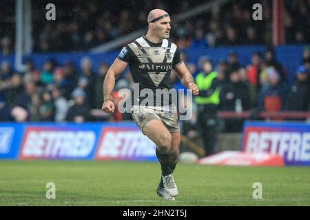 Wakefield, Großbritannien. 13th. Februar 2022. Danny Houghton #9 von Hull FC während des Spiels in Wakefield, Großbritannien am 2/13/2022. (Foto von James Heaton/News Images/Sipa USA) Quelle: SIPA USA/Alamy Live News Stockfoto