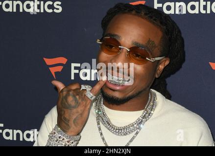 Culver City, USA. 12th. Februar 2022. Quavo besucht Michael Rubins 2022 Fanatiker Super Bowl Party am 12. Februar 2022 in Culver City, Kalifornien. Foto: Casey Flanigan/imageSPACE Credit: Imagespace/Alamy Live News Stockfoto