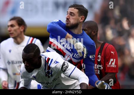 Mailand, Italien. 13th. Februar 2022. Wladimir Falcone (UC Sampdoria) beim AC Mailand gegen UC Sampdoria, italienische Fußballserie A Spiel in Mailand, Italien, Februar 13 2022 Quelle: Independent Photo Agency/Alamy Live News Stockfoto