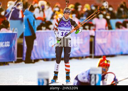 Deedra Irwin (USA), 7. FEBRUAR 2022 - Biathlon: Frauen 15km Einzelperson während der Olympischen Winterspiele in Peking 2022 im National Biathlon Center Stockfoto