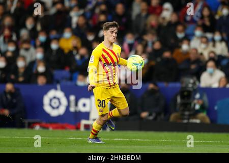 Barcelona, Spanien. 13th. Februar 2022. Gavi (Barcelona) Fußball: Spanisches Spiel 'La Liga Santander' zwischen dem RCD Espanyol 2-2 FC Barcelona im RCDE Stadion in Barcelona, Spanien. Quelle: Mutsu Kawamori/AFLO/Alamy Live News Stockfoto