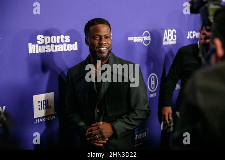 Los Angeles, USA. 13th. Februar 2022. Kevin Hart besucht am 12. Februar 2022 die Sports Illustrated Super Bowl Party im Century City Park in Los Angeles, Kalifornien. Foto: Shea Flynn/imageSPACE Credit: Imagespace/Alamy Live News Stockfoto