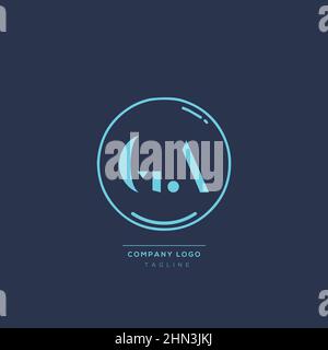 Design-Elemente für kreatives GA-Logo mit Anfangsbuchstaben. Moderne minimalistische Business Letter Logo Vektor Design Vorlage. Stock Vektor