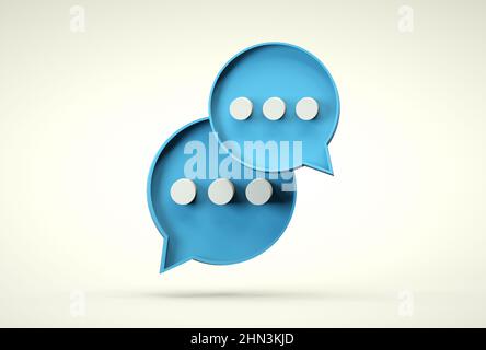 Chat-Blasen, Symbol eingeben. Smartphone-Chat-App Stockfoto